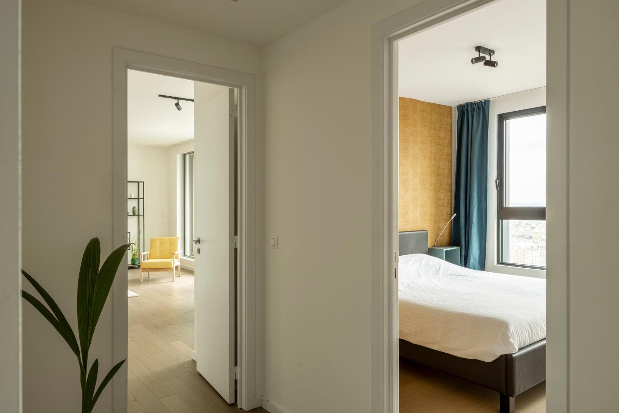 Uniek Appartement - Mooiste En Hoogste Uitzicht Op Antwerpen! - Incl Gratis Parking 外观 照片