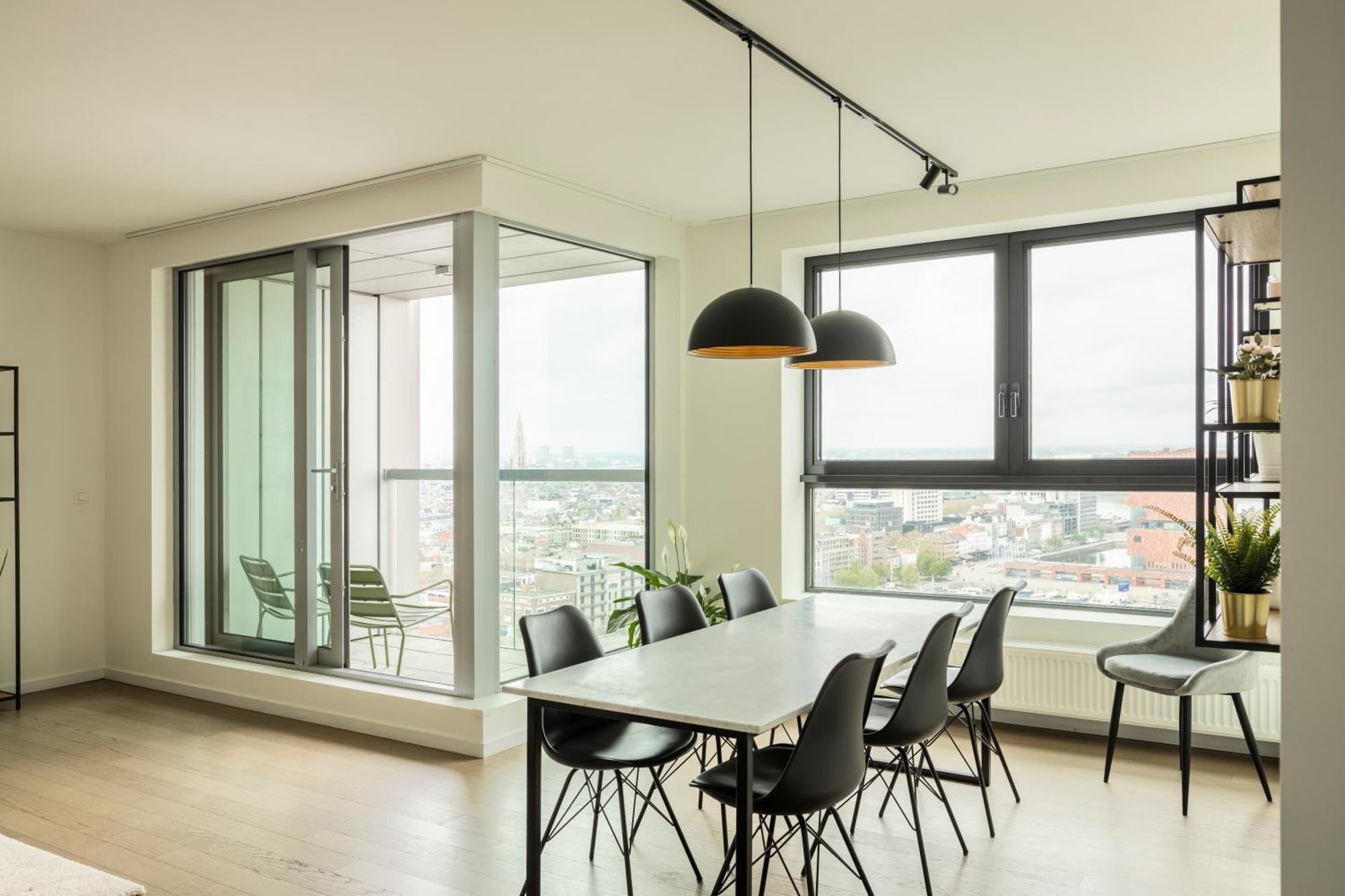 Uniek Appartement - Mooiste En Hoogste Uitzicht Op Antwerpen! - Incl Gratis Parking 外观 照片